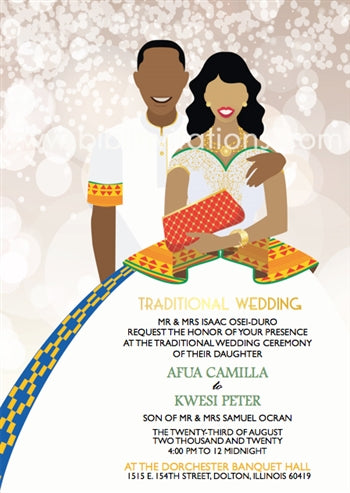 Woma m'ani gye Ghana Traditional Wedding Invitation