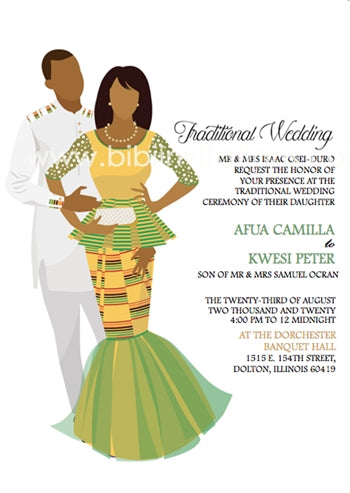 GHANA KENTE - Digital DIY African Wedding Invitation Template