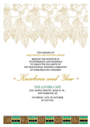 Nyame-ama Ghana Traditional Wedding Invitation