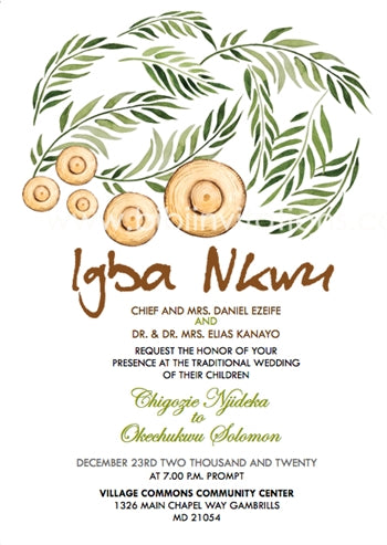 Nnem Igbo Traditional Wedding Invitation