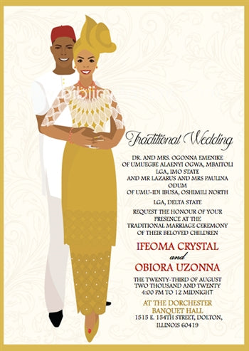 Oyim Ututu Nigerian Igbo Traditional Wedding Invitation