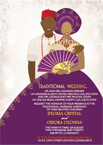 Nwunye Oma Nigerian Igbo Traditional Wedding Invitation