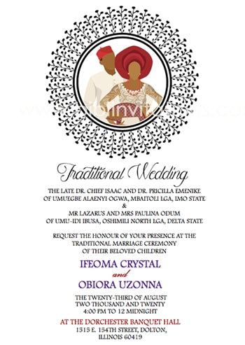 Adaeze-Circle Igbo Traditional Wedding Invitation