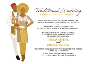 Adaeze-Gold Igbo Traditional Wedding Invitation