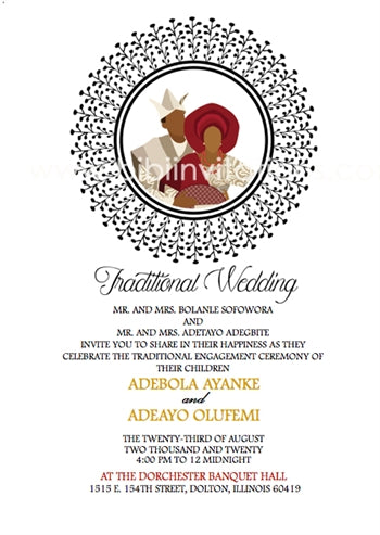 Aya Mi-Circle Yoruba Traditional Wedding Invitation