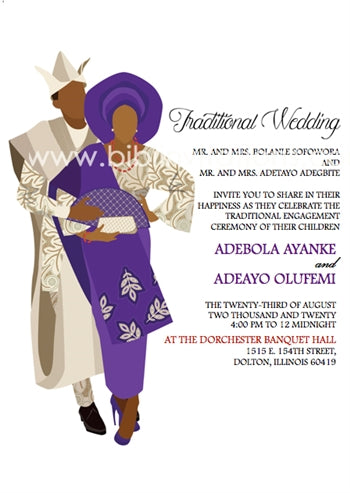 Aya Mi-Purple Yoruba Traditional Wedding Invitation
