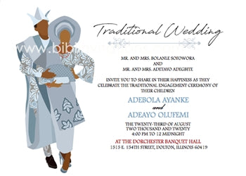 Aya Mi-Silver Yoruba Traditional Wedding Invitation