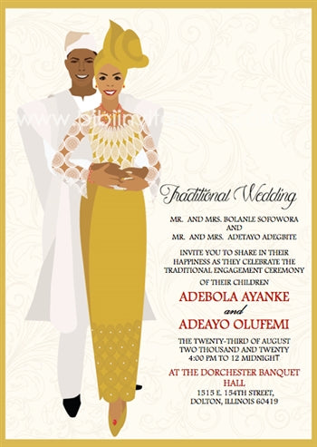 Arewa Nigerian Yoruba Traditional Wedding Invitation