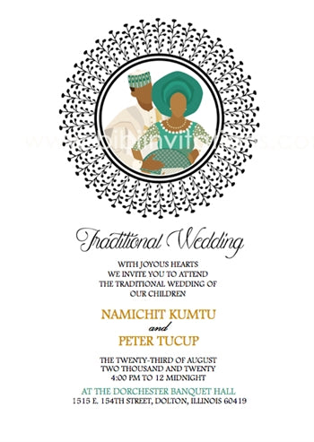 True Love-Circle Hausa Traditional Wedding Invitation