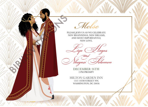 Yene Widi Ethiopian Traditional Wedding Invitation (Melse)
