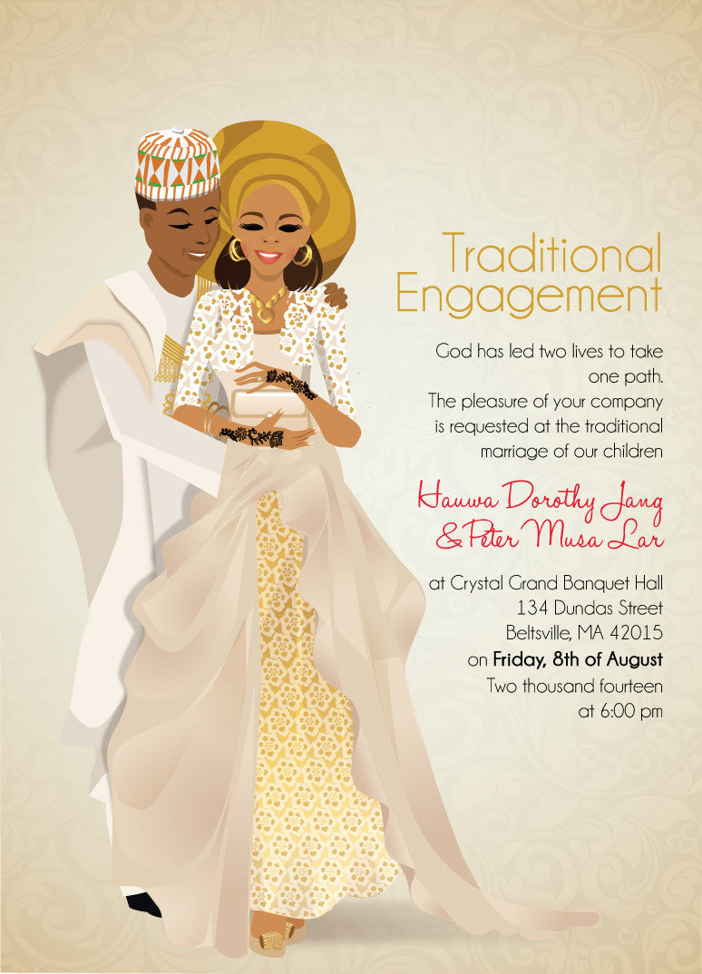 MIJI Nigerian Hausa Traditional Wedding Invitation