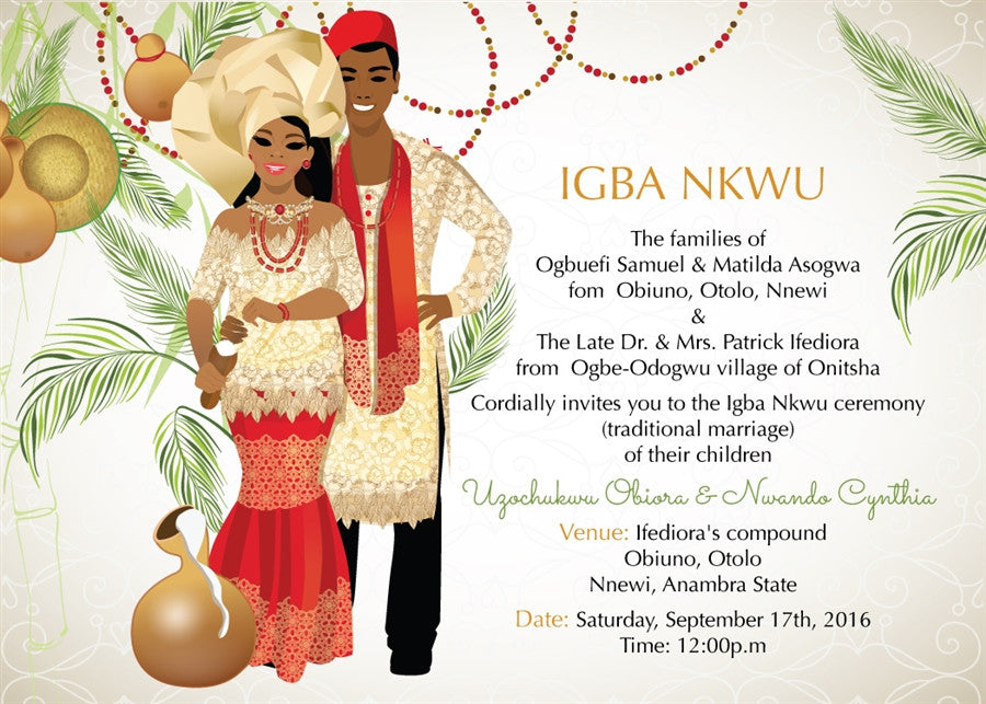Di'm Oma Nigerian Igbo Traditional Wedding Invitation