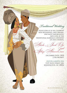 Ko-ri-ko-sun mi Yoruba Nigerian Traditional Wedding Invitation