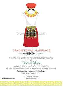BUHLE Zulu Umembeso Tradtional Wedding Invitation
