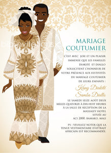 M'bi Fe Mali Traditional Wedding Invitation