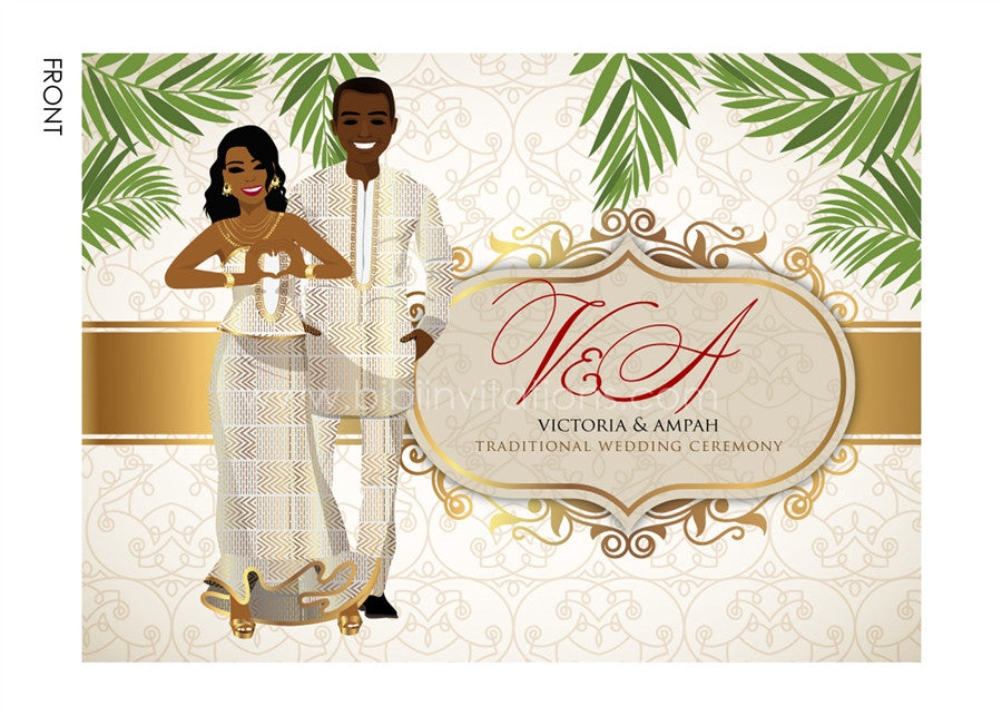 GHANA KENTE - Digital DIY African Wedding Invitation Template