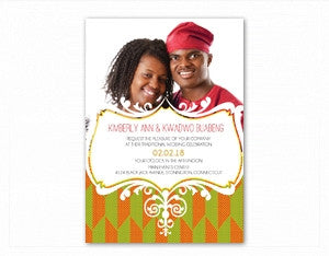 ME LO WO African Kente Wedding Invitation