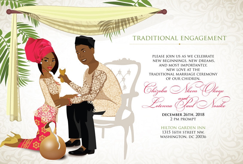 Unene'm Igbo Nigerian Traditional Wedding Invitation