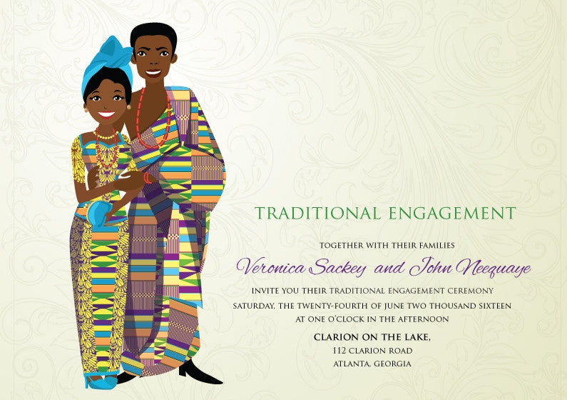 Obaa  Sweety Ghanaian Traditional Wedding Invitation
