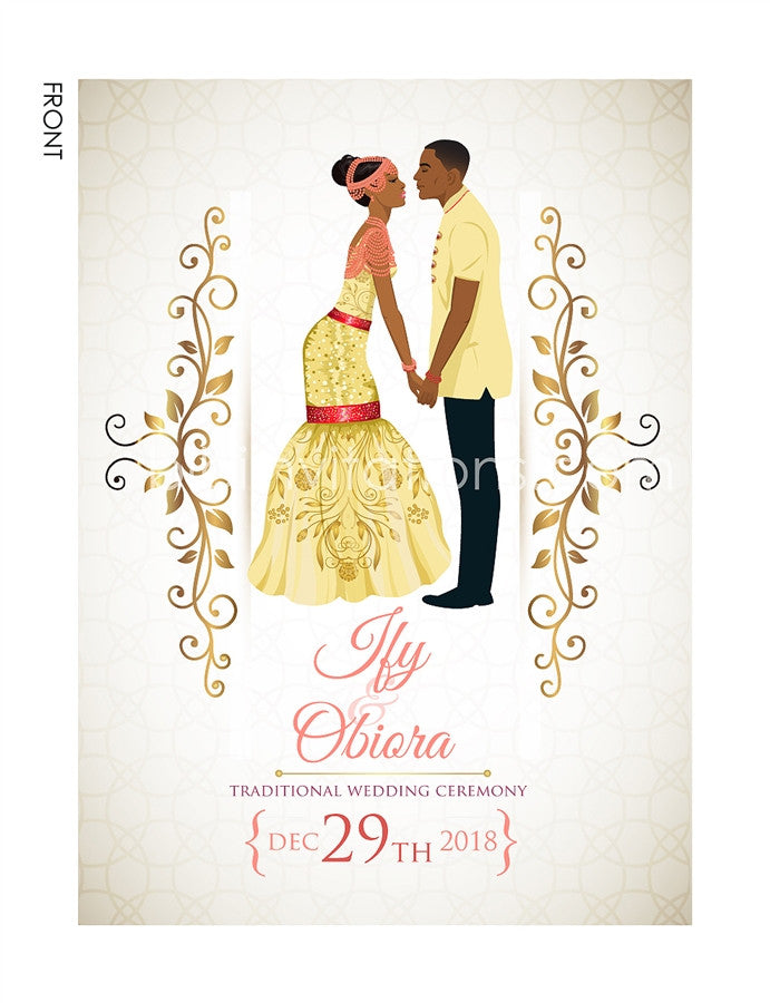 Akwa Nwa Igbo Nigerian Traditional Wedding Invitation