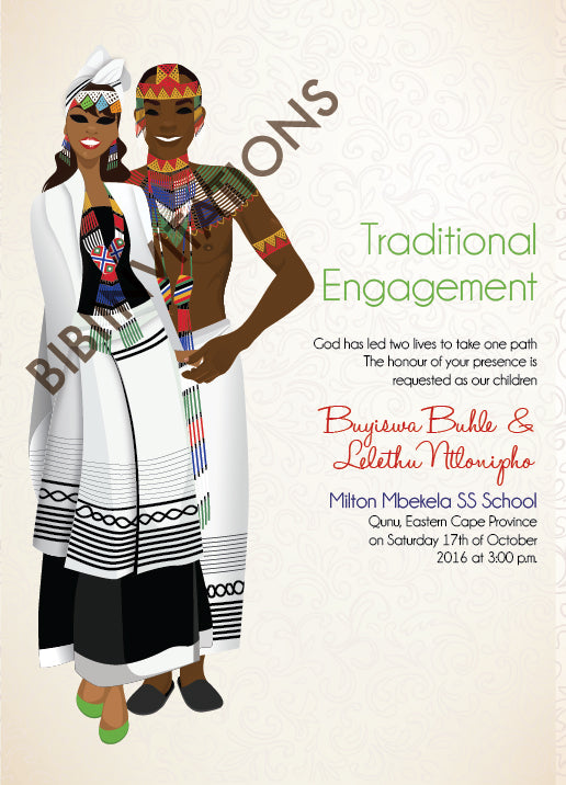 Esihle Xhosa South African Traditional Wedding Invitation